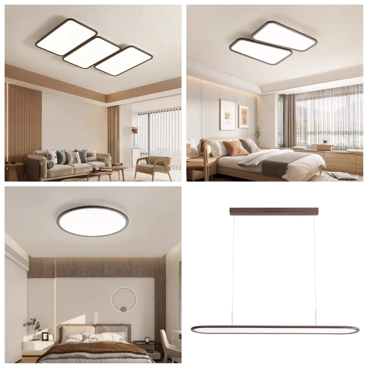 *(2-piece set)Modern LED Full-Spectrum Ceiling Light Smart Eye-Protecting Full-House for Bedroom Living Room