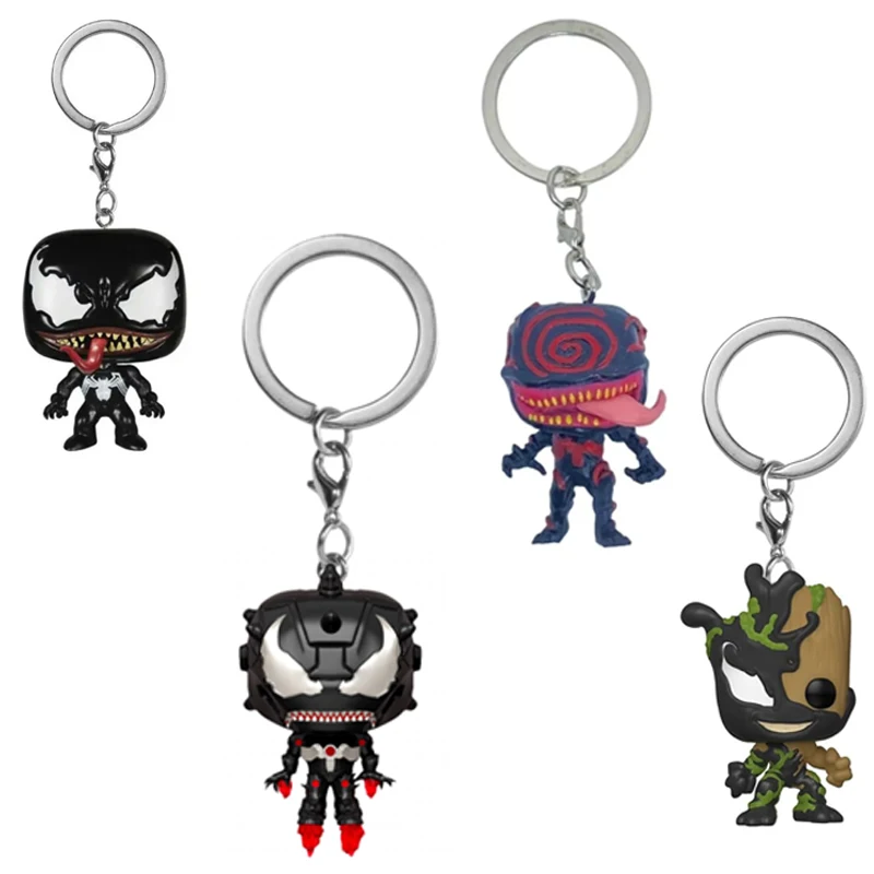 LLavero de bolsillo de vinilo, figura de acción de vinilo, Venom, Carnage, venomizado, Iron Man, Groot, juguete de colección