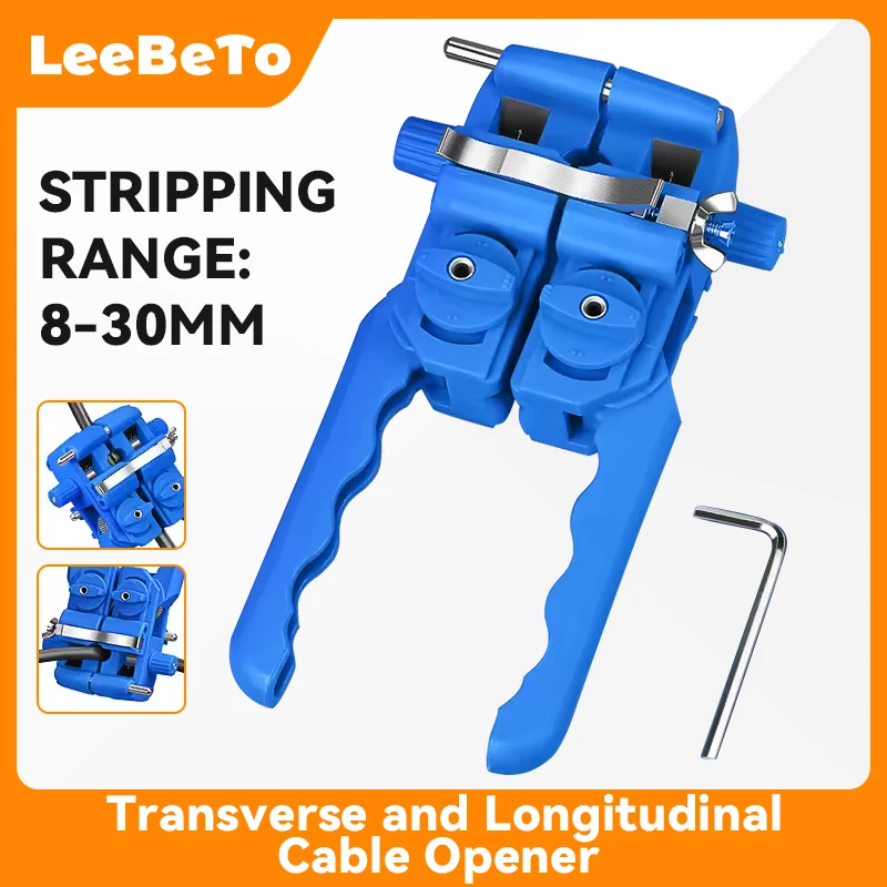 

AUA-F9 Blue 8-30MM Optical Fiber Stripping Pliers, Longitudinal Cable Sheath Sheath Open Knife Stripping Pliers Tool