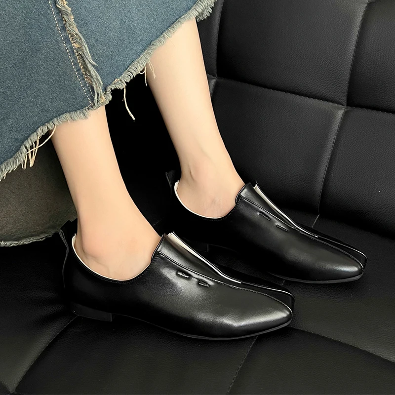 Flats Woemn Loafers Shoes Designer Casual Square Toe Sport Shoes Autumn 2024 New Walking Dress Brand Cozy Soft Zapatos Femme