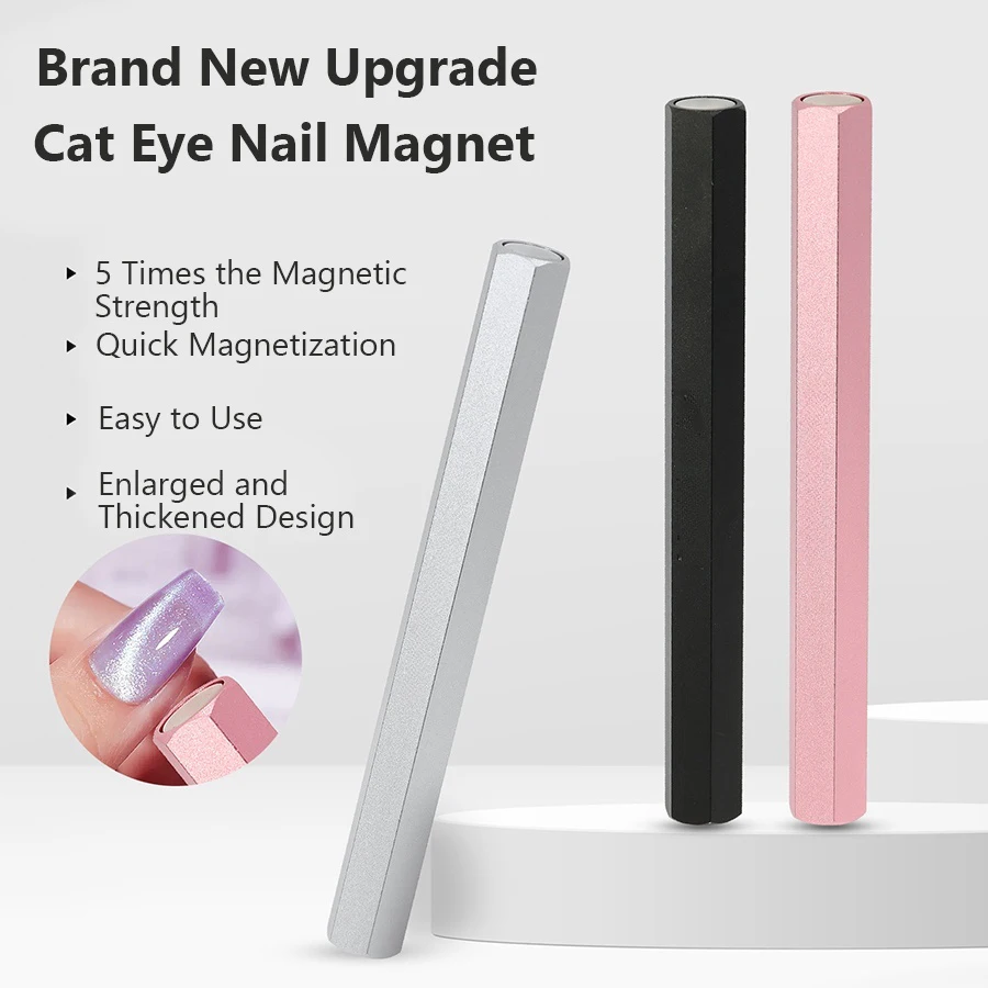 Hexagon Large Magnet, Powerful Dual-Head Cat Eye Nail Magnet, for Gel Nail Polish Tips Design