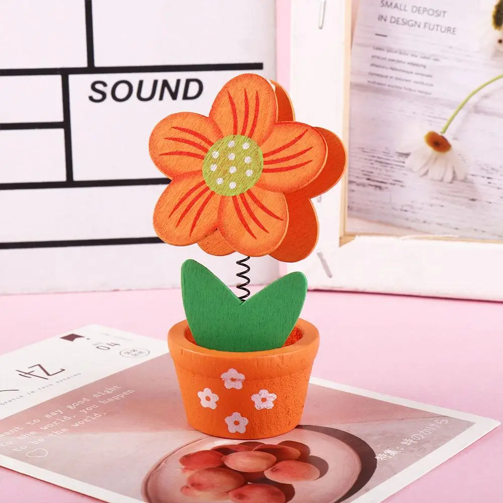 Stander Desktop Crafts Photo Stander Desk Ornaments Flower Note Holder Desk Memo Holder Potted Photo Folder Photo Card Holder