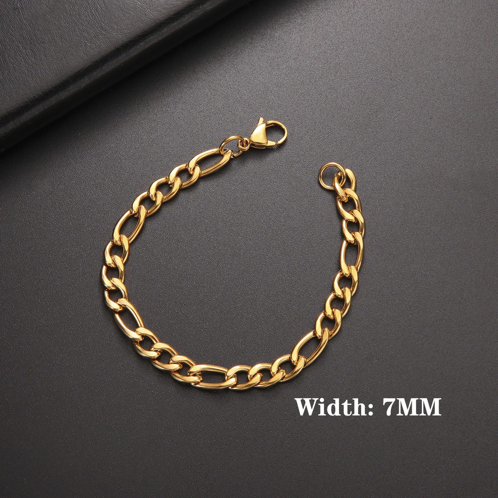 Lucktune Figaro-Kettenarmband für Männer und Frauen, Edelstahl, Breite 3–10 mm, Armbänder, Punk-Schmuck, Paar-Geschenk, Pulsera Hombre, Neu – Detail 22