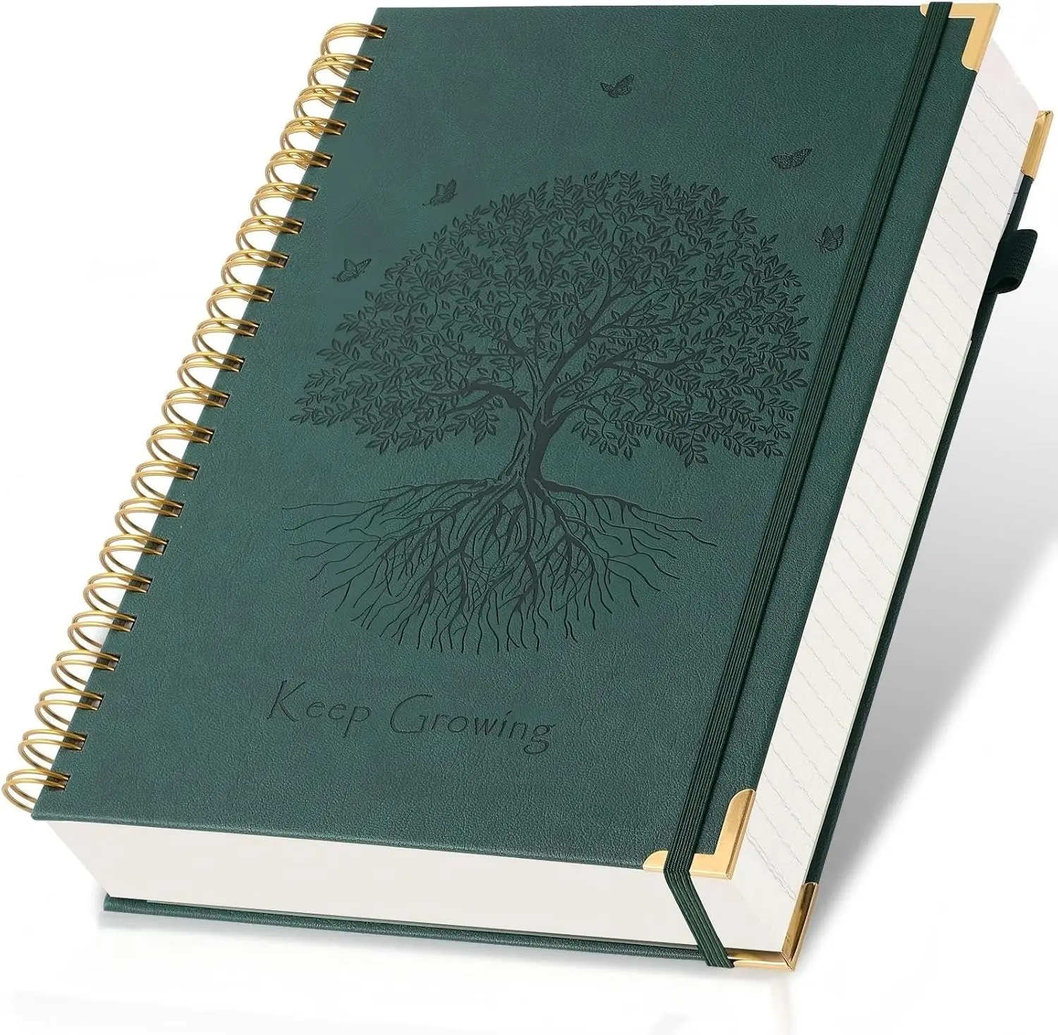 

Leather Spiral Notebook, 8.5"x11", 300 Pages, Thick No-Bleed Paper, Sketchbook for Drawing