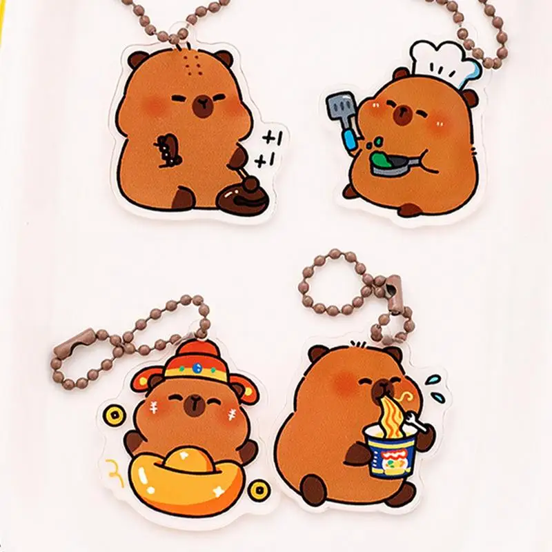Capybara 가방 매력 Capybara 키체인 펜던트, 귀여운 키체인 배낭 장식, 다기능 배낭 홈 장식