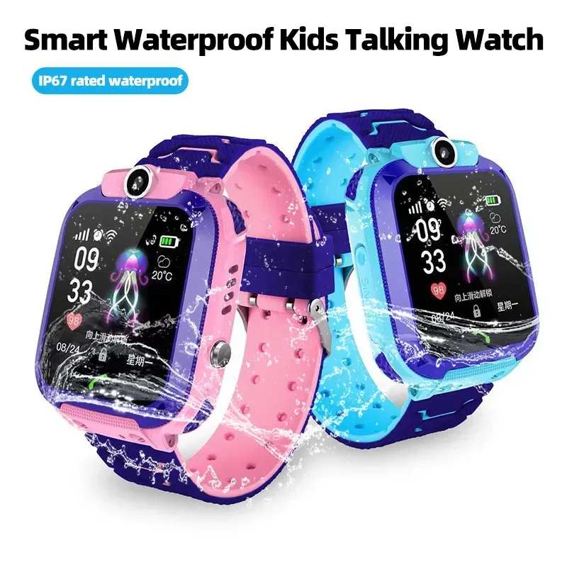 696 2024 New Kids Smartwatch SOS Call Camera Positioning Call Voice Chat Waterproof IP67 Children Smart Watch Clock Gift