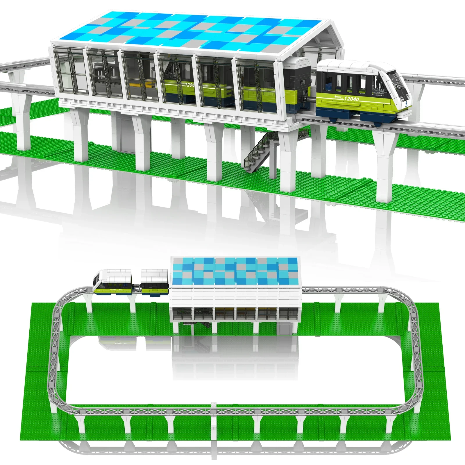 Mould King 12040 Railway Model Building Blocks Italian Marconi Express Light Rail Train  APP Remote Control Teen Adult Toy Gifts