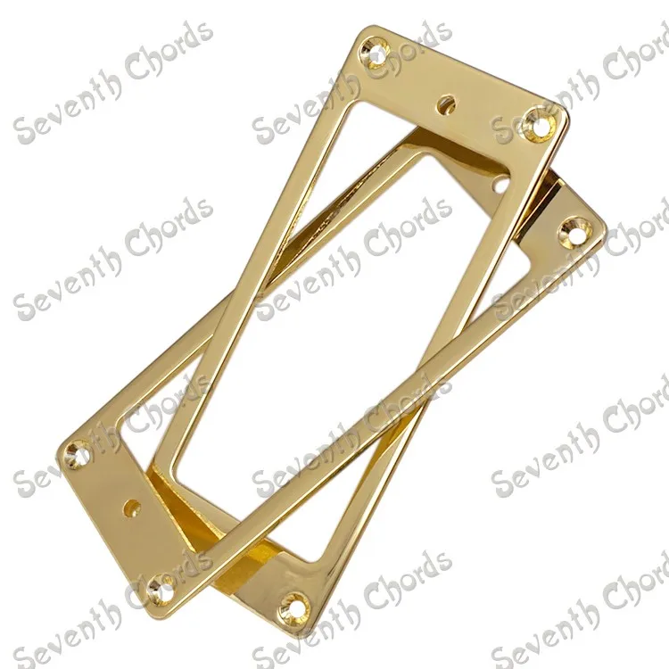 A Set 2 Pcs Mini Style Metal Flat Base Pickup Humbucker Ring for Electric Guitar Mounting Inside Frame Size:69mm x 29mm