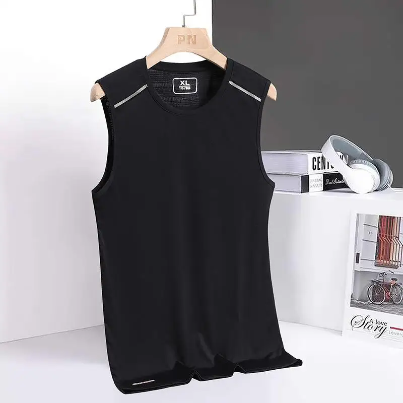 Tank Tops Men Quick Dry Vest Plus Size 8XL Summer Sport Vest Round Neck Big Size Short Sleeve Oversized Running Fitness Vest