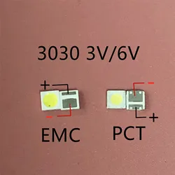 LED Backlight 1W 1.5W 2W 3030 3V 6V Cool white 80-90LM TV Application new PCT EMC led 3v