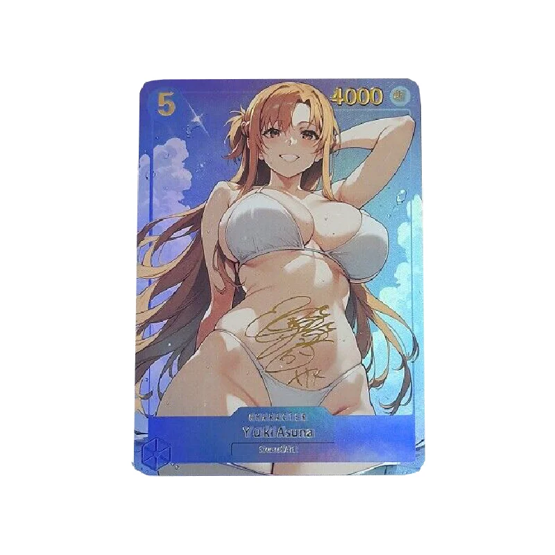 9Pcs/Set ACG Cards Robin Yor Forger Asuna Makime Swimsuit Series Self Made Anime Game Characters Collection DIY Flash Card Toys