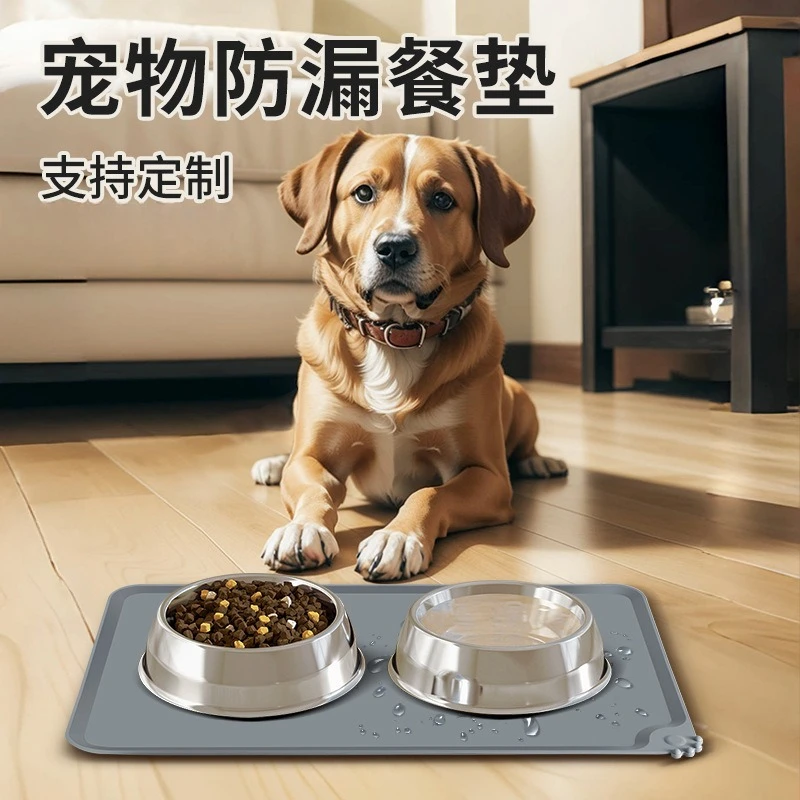 

Food Grade Silicone Pet Pad Anti-spill Easy To Clean Mat Anti-spill Non-slip Pet Placemat 48cm Large Dog Pad