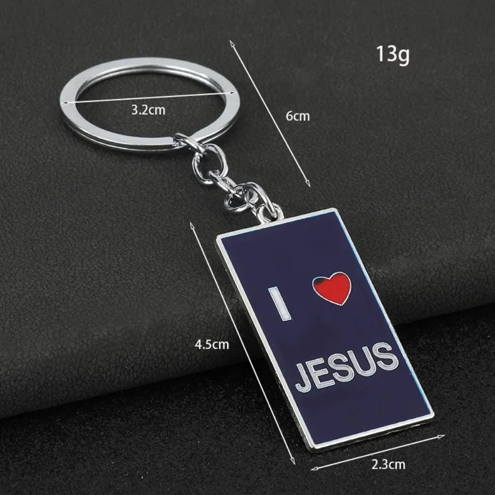 Ich liebe Jesus Kreativer Religiöser Anhänger aus Legierung Schlüsselanhänger Christliche Glaubensornamente Accessoires für Männer Frauen Schmuck Gebetsgeschenke – Detail 4