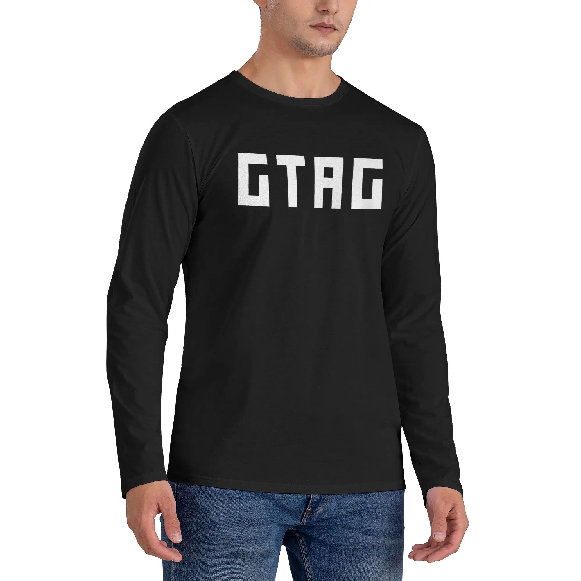 

Unofficial Gorilla Tag "GTAG" Logo Merch Men's Long Sleeved T-shirt Casual Round Neck T shirts Spring and Autumn Men tops