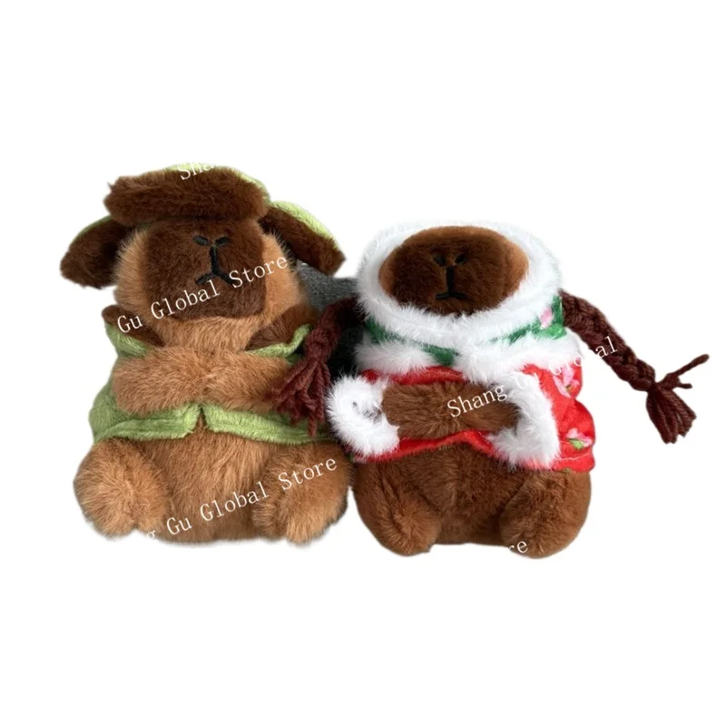 13 سنتيمتر/5.12in كابيبارا ألعاب من نسيج مخملي Kawaii معطف عسكري ظهره اكسسوارات الإبداع القطن محشوة الزخرفية دمية هدية عيد ميلاد #6