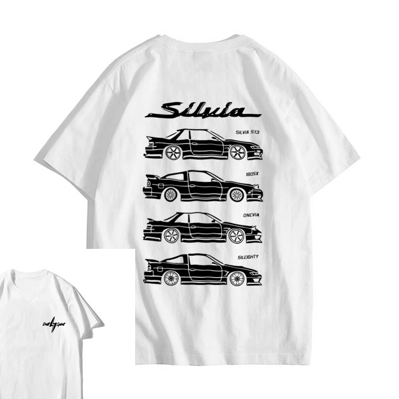 

Silvia Drift Slide D1 Racing Printed Short Sleeve T-Shirt Men's New Summer Racing Suit Tide High Street Casual Couple T-Shirt