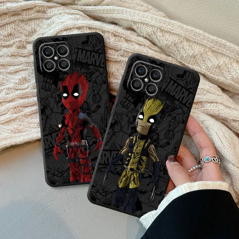 Silicone Phone Case for Honor X9a 90 Pro 70 X6a X8 Magic5 Lite X8a 8X X6 X7 Magic5 Marvel Groot Deadpool Coque Cover