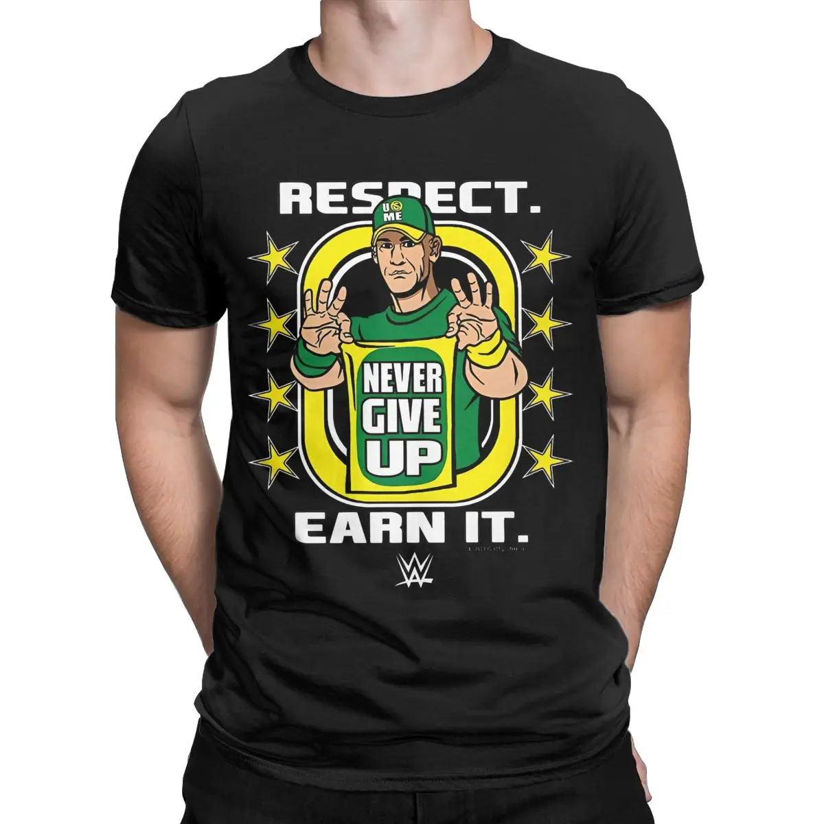 John Cena Respect Earn It Cartoon Apparel Shirt for Men Women Wrestler Funny Cotton New Arrival Clothes