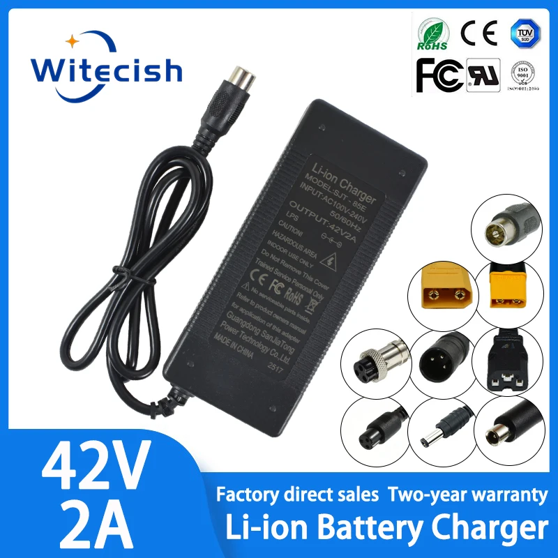 DC 42V 2A Lithium Battery Charger For Xiaomi M365 36V Lithium Battery Group Smart Fast Charge AC 100-240V EU US UK AU Plug