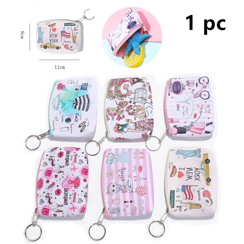 

1PCS Women Mini Wallets Cute Card Holder Ladies Key Money Bags For Girls Purse Female Kids Children Pouch Cartoon Coin Purses