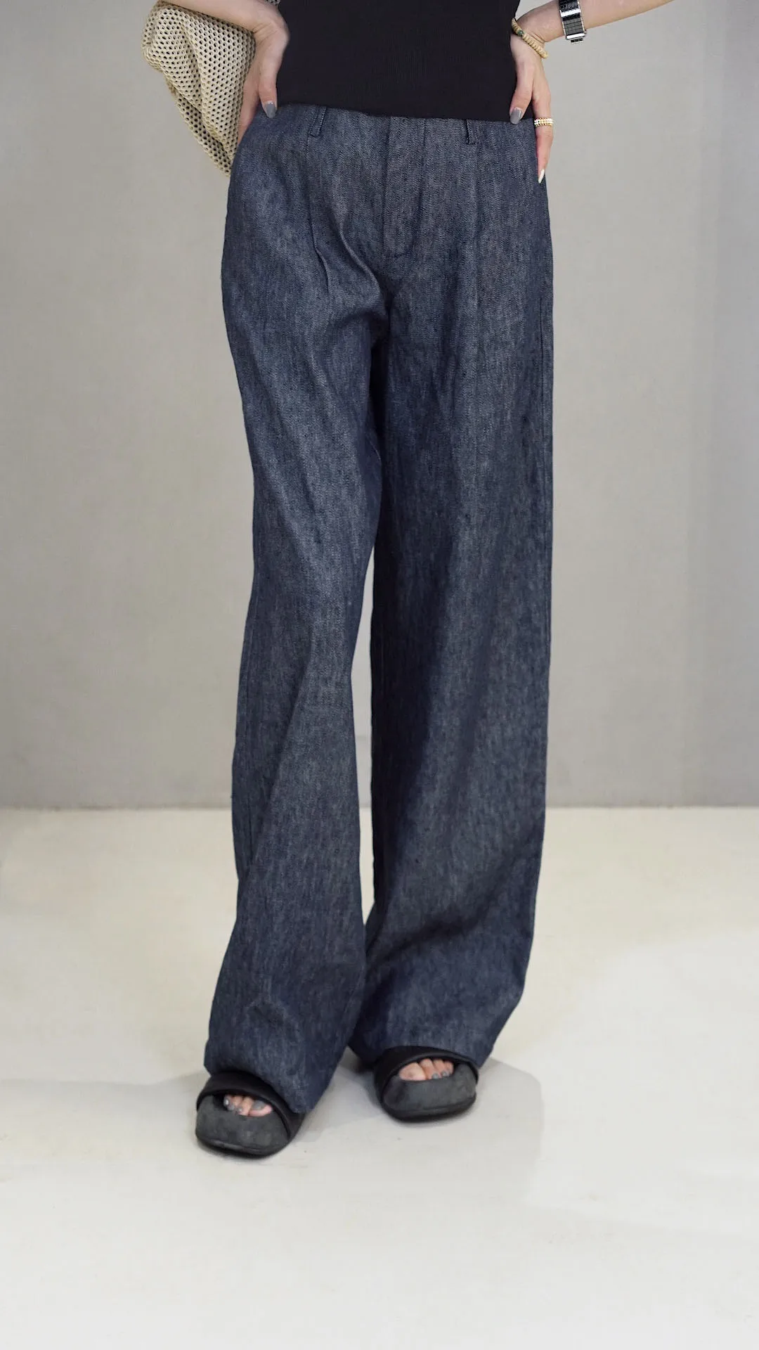 

Skin-friendly Casual Women's Straight Leg Jeans Breathable Linen Summer Thin Denim Pants Comfortable Loose Fit Trousers