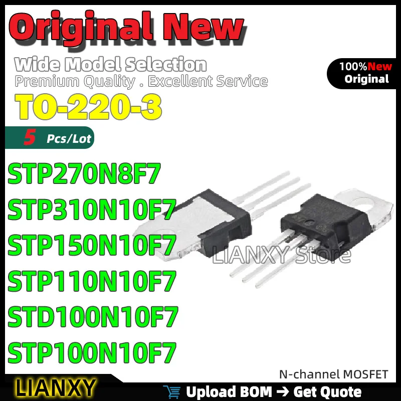 5pcs TO-220-3 STP270N8F7 STP310N10F7 STP150N10F7 STP110N10F7 STD100N10F7 STP100N10F7 N-channel MOSFET New Original