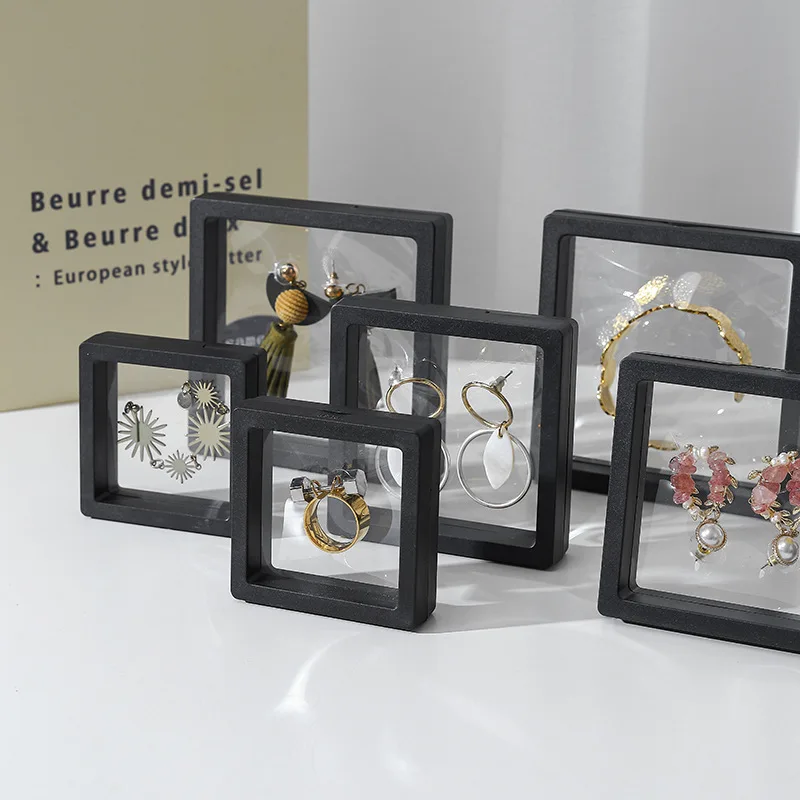 

Оптовая продажа, коробка для хранения ювелирных изделий из полиэтиленовой пленки, черный картонный конверт, подвесная коробка, антиокислительный ящик, витрина, шкатулка для драгоценностей