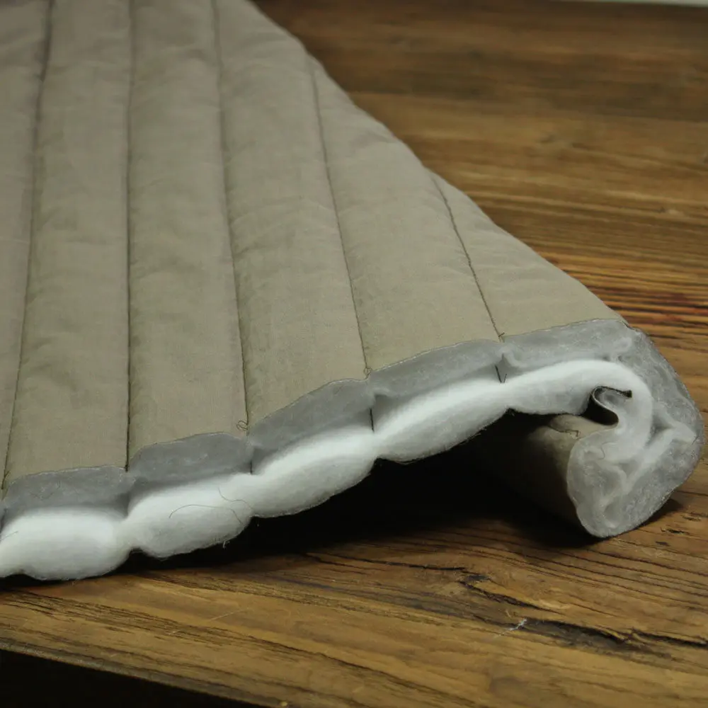 0.5meters Wide Stripe Quilted Padded Fabric - 3-Layer Warm Interlining & Lining Material for Winter Coat, Jacket Insulation