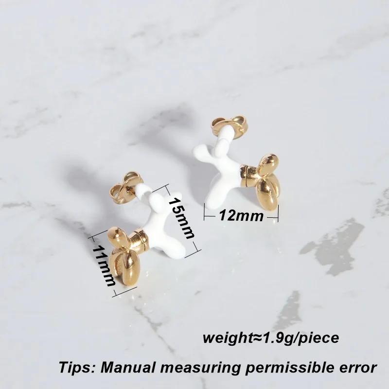 KITEAL aliexpress Gold Plated Gentlewoman stud earrings White Balloon Dog Earrings women earrings summer jewelry image 2
