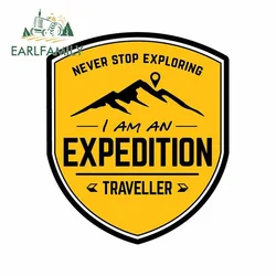 EARLFAMILY-pegatina de viaje para coche de expedición, calcomanía que nunca deja de explorar, decoración de maletero de parabrisas trasero todoterreno JDM, señal divertida para coche