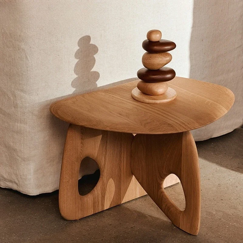 Nested solid wood wabi-sabi coffee table, coffee table