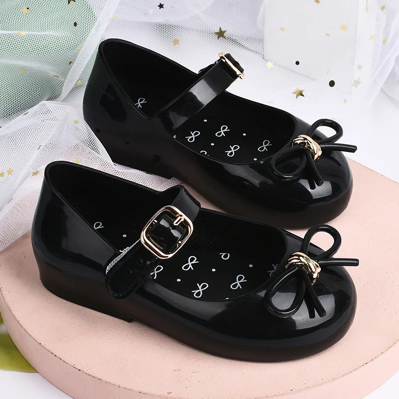 Spring and summer new girls' sandals 25 years old Baotou bow princess jelly single shoes children's dance shoes cross-border dro