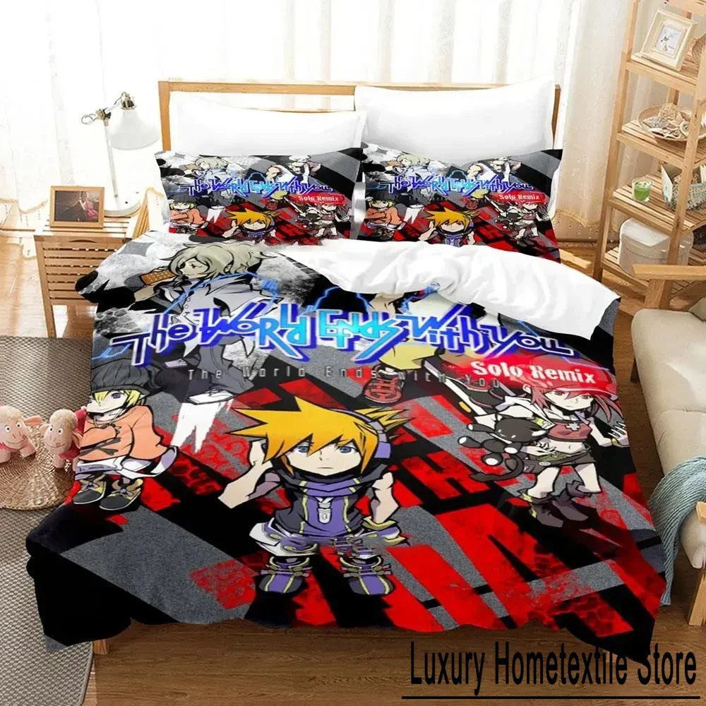 3D Print Neku Sakuraba World Ends Bedding Set Duvet Cover Bed Set Quilt Cover Pillowcase Comforter king Queen Size Boys Adult