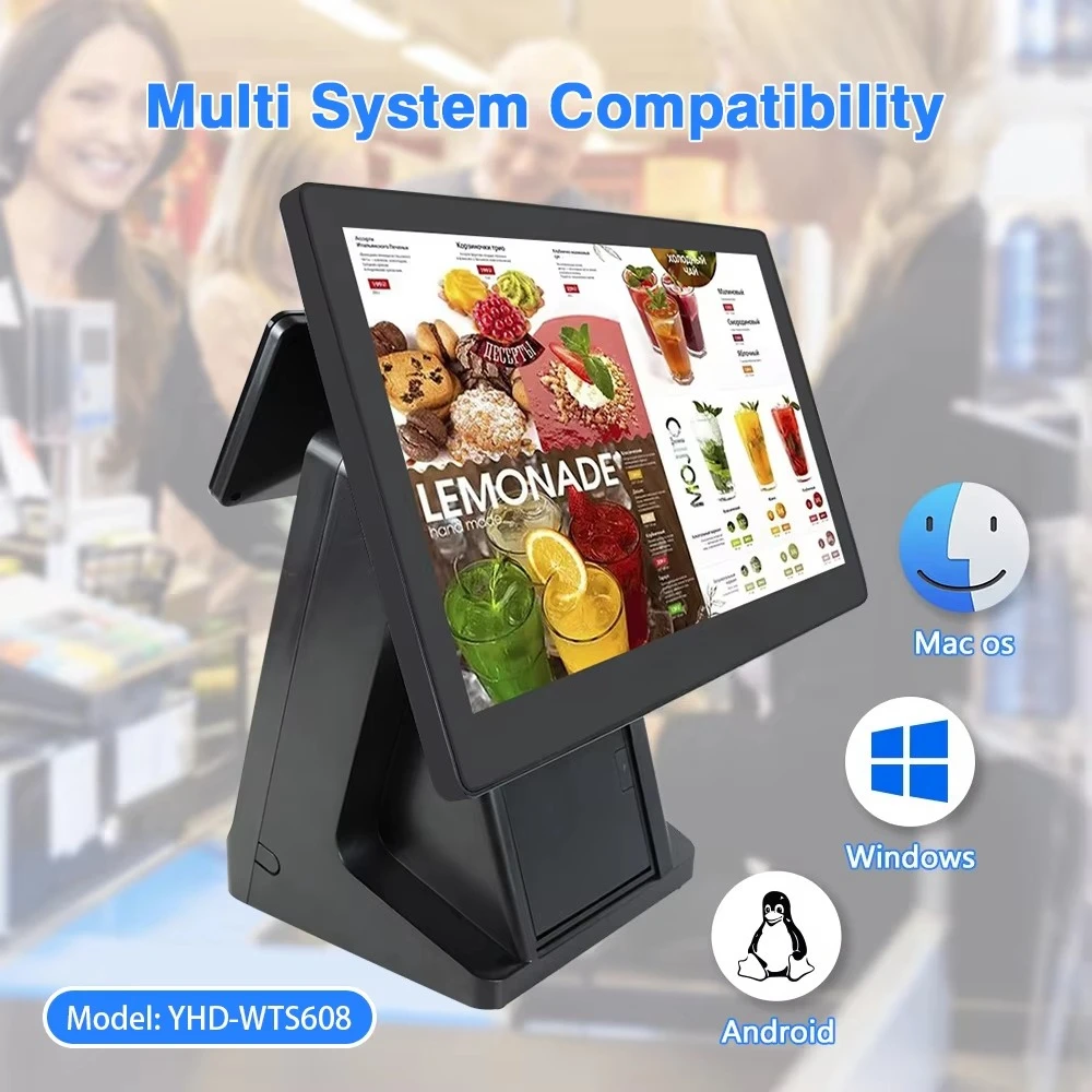 2026 sell 15.6 inch cash register POS end point system touch screen restaurant retail POS machine 6