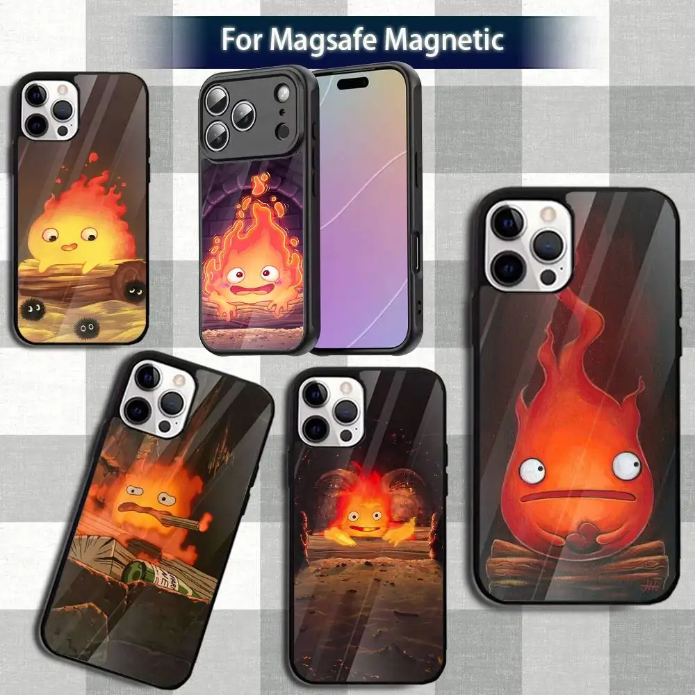 

F-Fire C-Calcifer adorkable Phone Case For iPhone 13,12,15,17,11,16,14,Pro,Max,Plus,Mini,Magsafe,Magnetic Wireless Charging Case