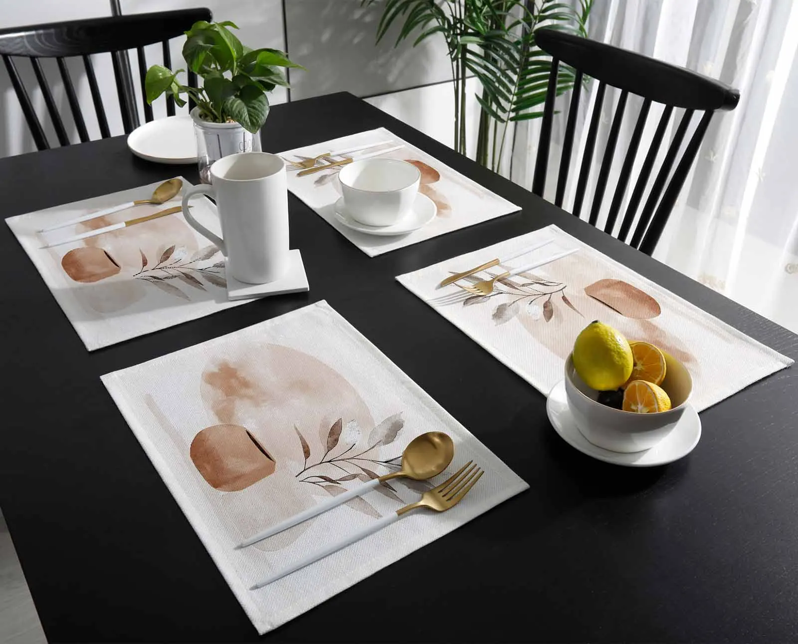 

Bohemian Color Block Art Table Runner Wedding Decor Holiday Dining Table Decor Linen Tablecloth