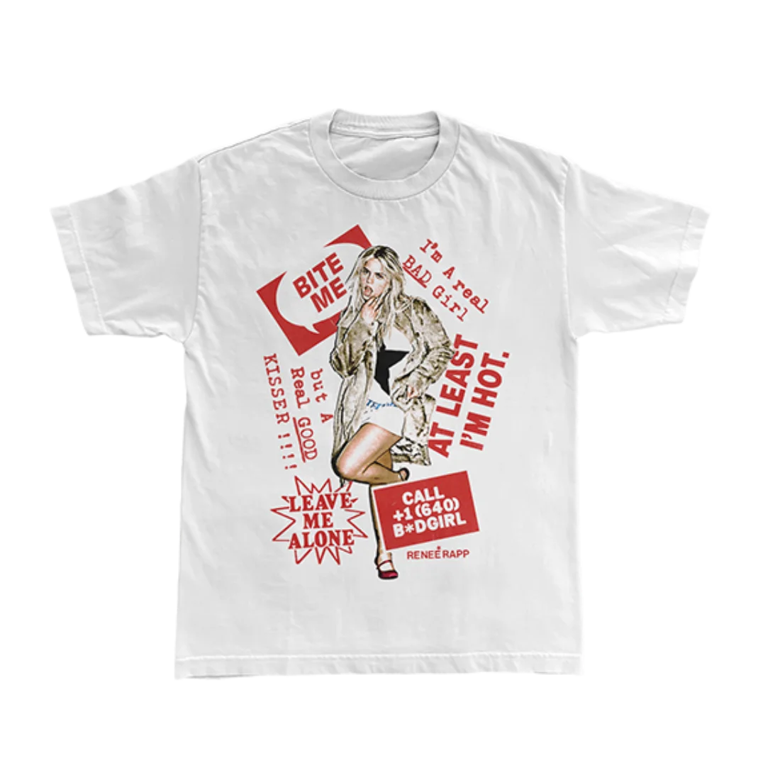 Renee Rapp Bootleg Tee Hip Pop Tees Renee Rapp Vintage T-Shirt Y2k Fashion T Shirts Graphic Print Casual Loose Streetwear Unisex
