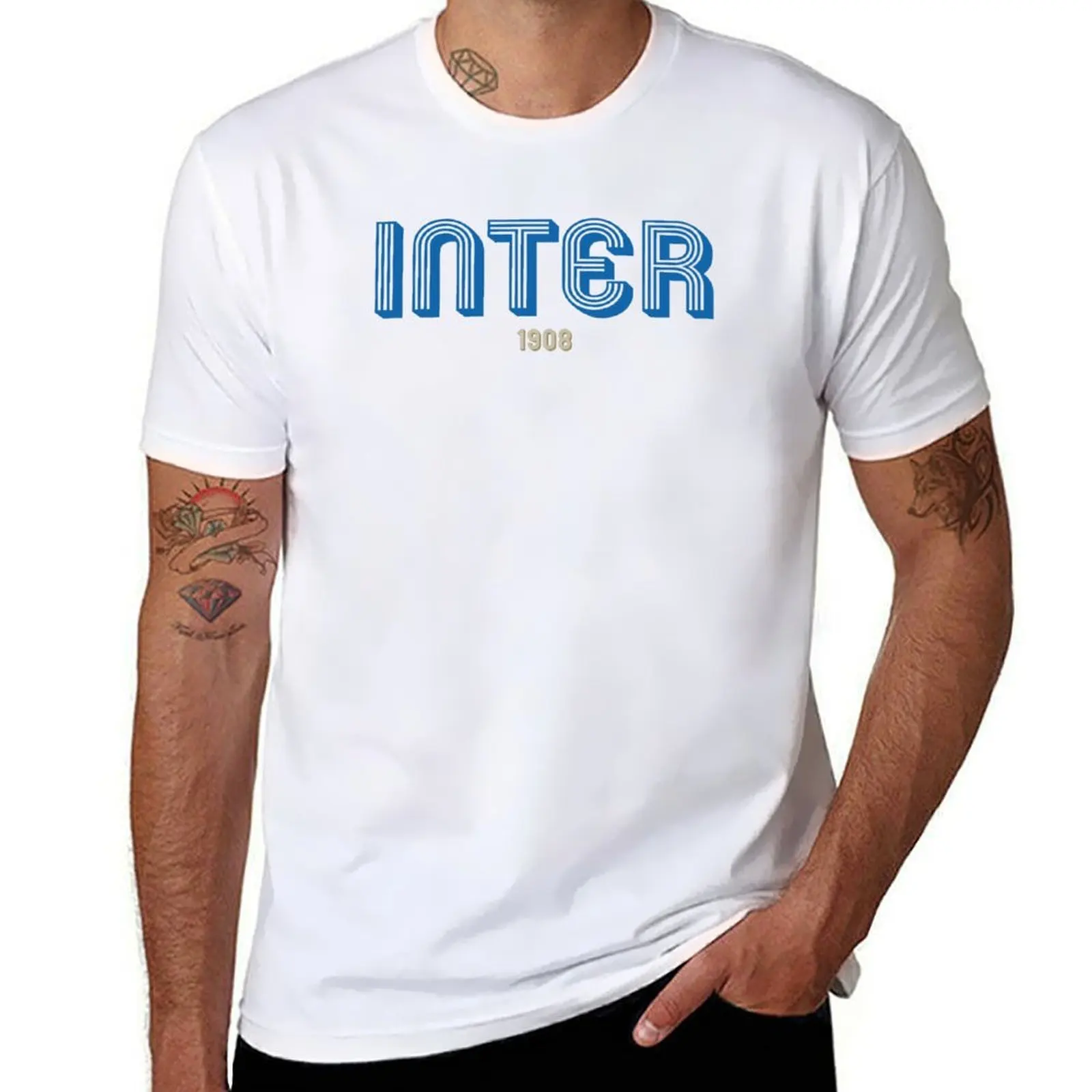 Camiseta INTER, camiseta para hombre, camisetas 100% de algodón para hombre, camiseta para hombre