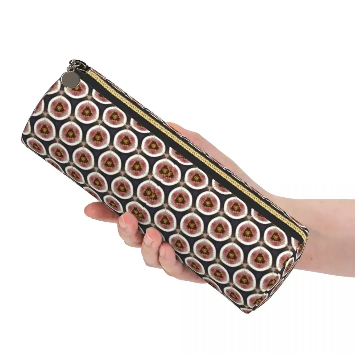 Fig Geometric Pattern Pencil Case Pen Holder Cylinder Pen Box Pencil Bag for Students Gifts