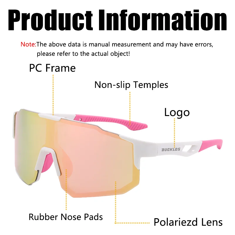 BUCKLOS Bike Polarized Goggles UV400 Lightweight HD Sports Riding Sunglasses Unisex Professional Eyewear Road MTB Cycle Glasses