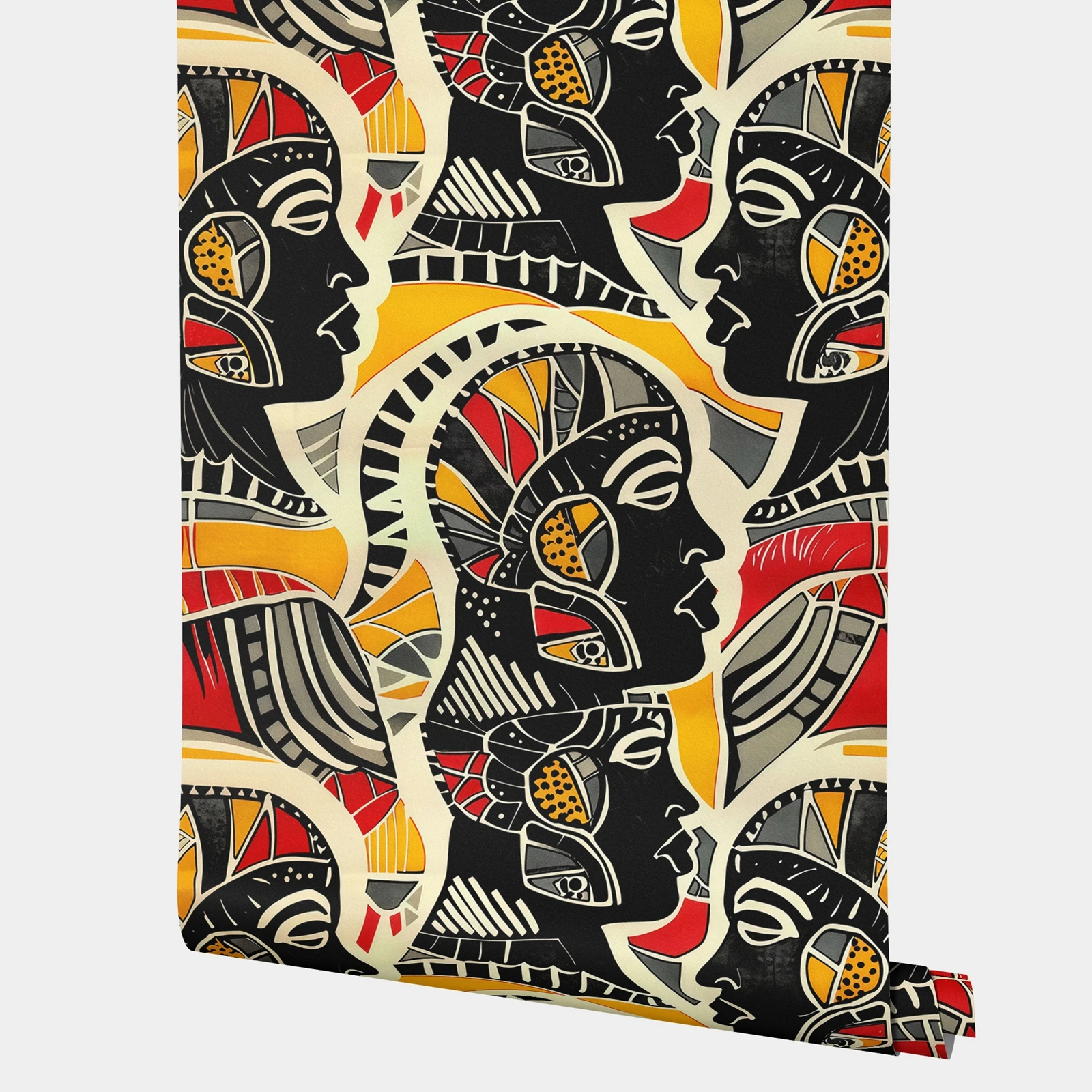 

Абстрактная африканская маска для украшения дома, наклейка на обои для прихожей или прихожей, абстрактный клейкий винил, традиционный нетканый материал