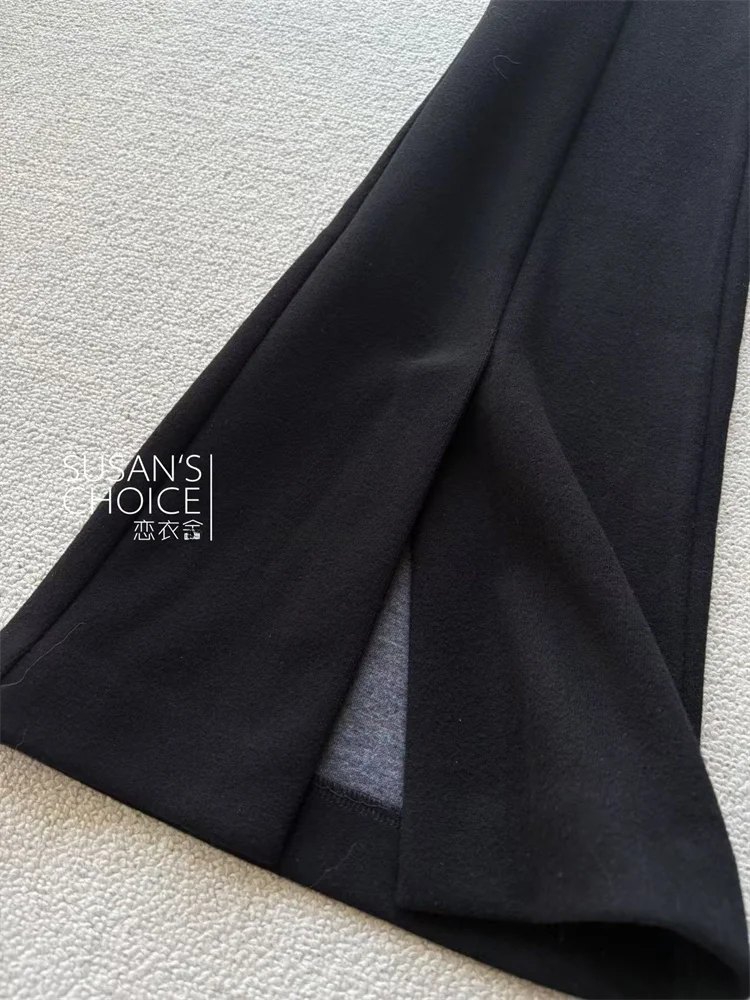 سوزان فايون عادية بلا التخسيس عالية الخصر مايكرو متوهج السراويل الخريف الشتاء تسع نقاط المحاصيل السراويل بسيطة Sli سبليت D...