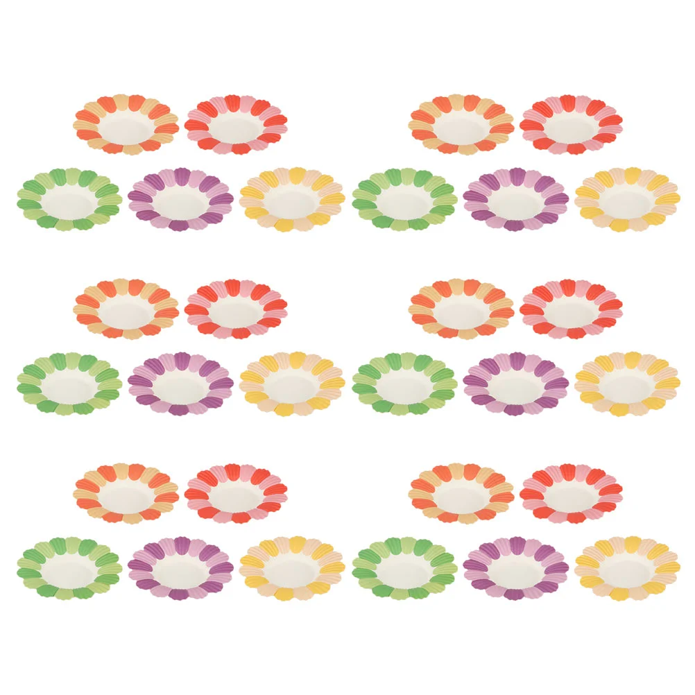 50 Pcs The Flowers Disposable Paper Plate Child Decorative Serving Tray Napkins Picnic Plates Party Dinnerware Cake