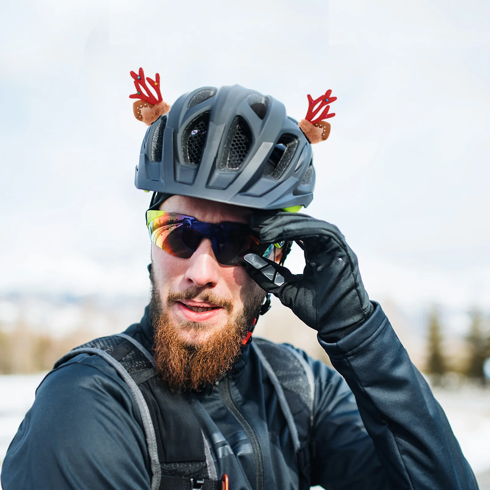 

1 пара орнаментов из рога северного оленя, рождественские украшения для мотоцикла и велосипеда, аксессуары для верховой езды, украшения