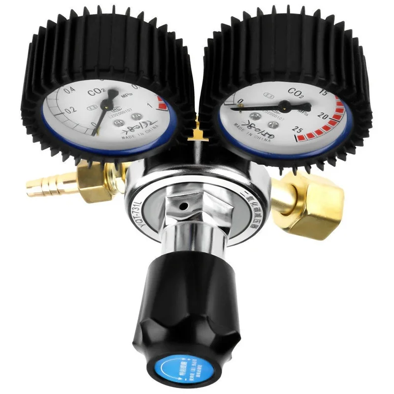 Welding Gauge Pressure Regulator Valves for CO2 and Argon Gas with Flowmeter and Heated Pressure Gauge