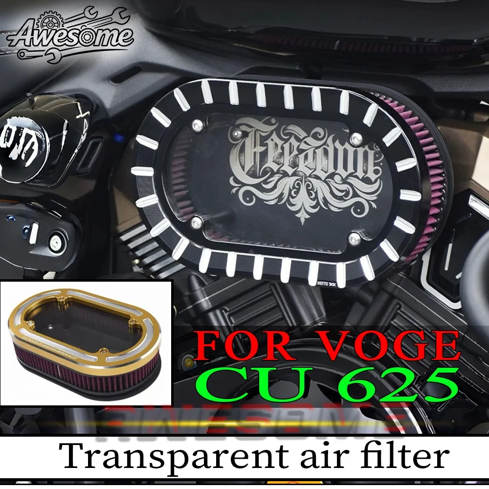Oval Transparent Air Filter Cover Fit For VOGE CU625 Left Right Side Air Cleaner Housing Modified Accessories
