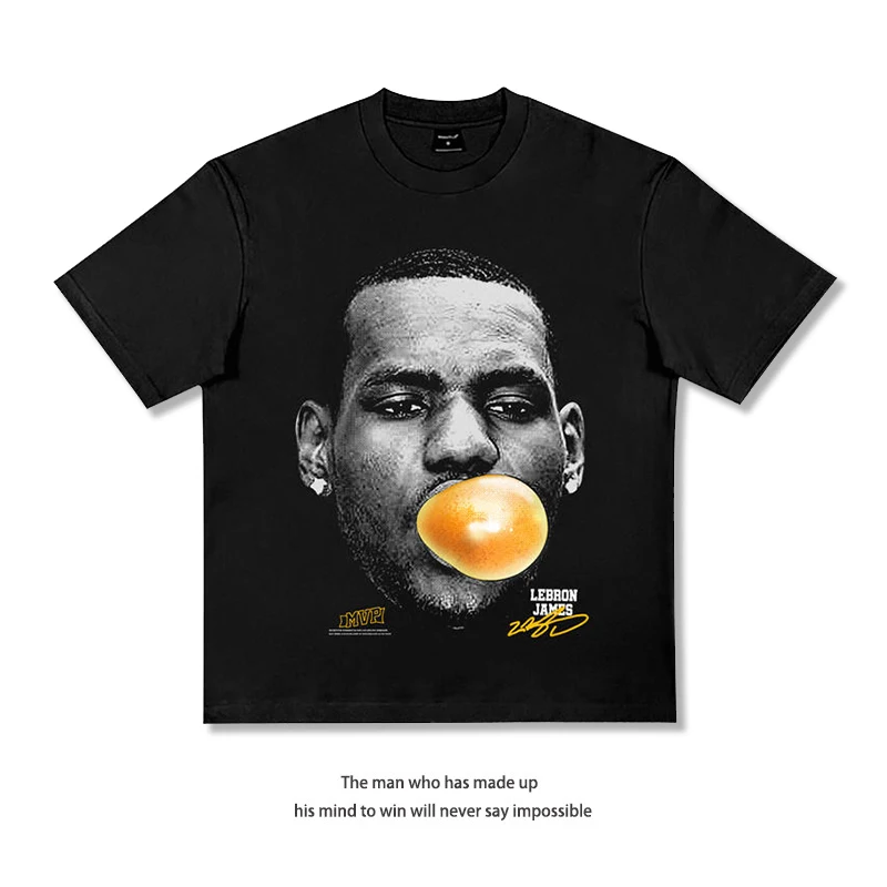 American Star Short-sleeved James Curry Morant Irving Three-ball Basketball Harden 280G Heavy Cotton T-shirt