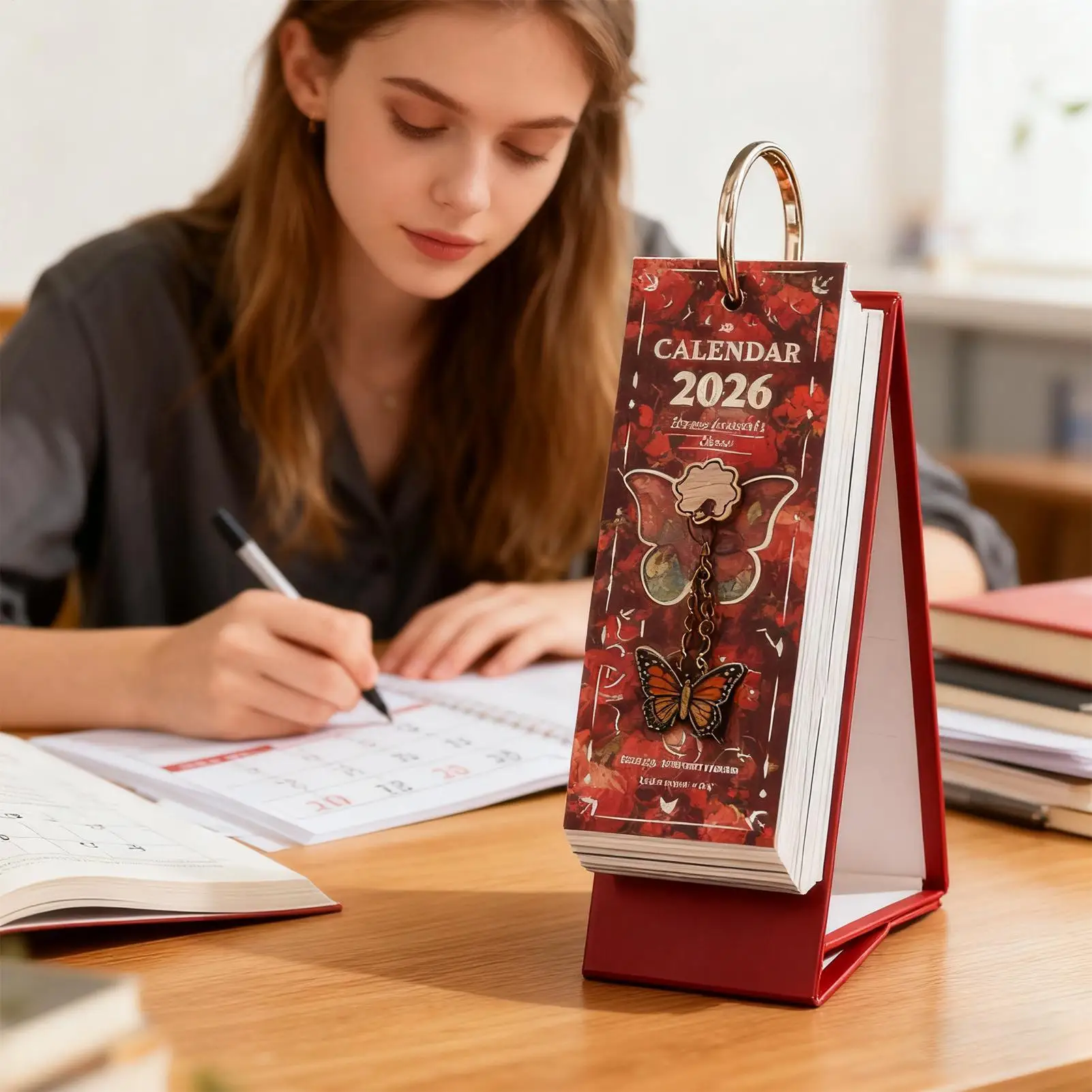 2026-デスクトップカレンダー-365-日油絵プランナーヴィンテージ装飾芸術的なカレンダー玄関デスクトップリビングルームオフィス用