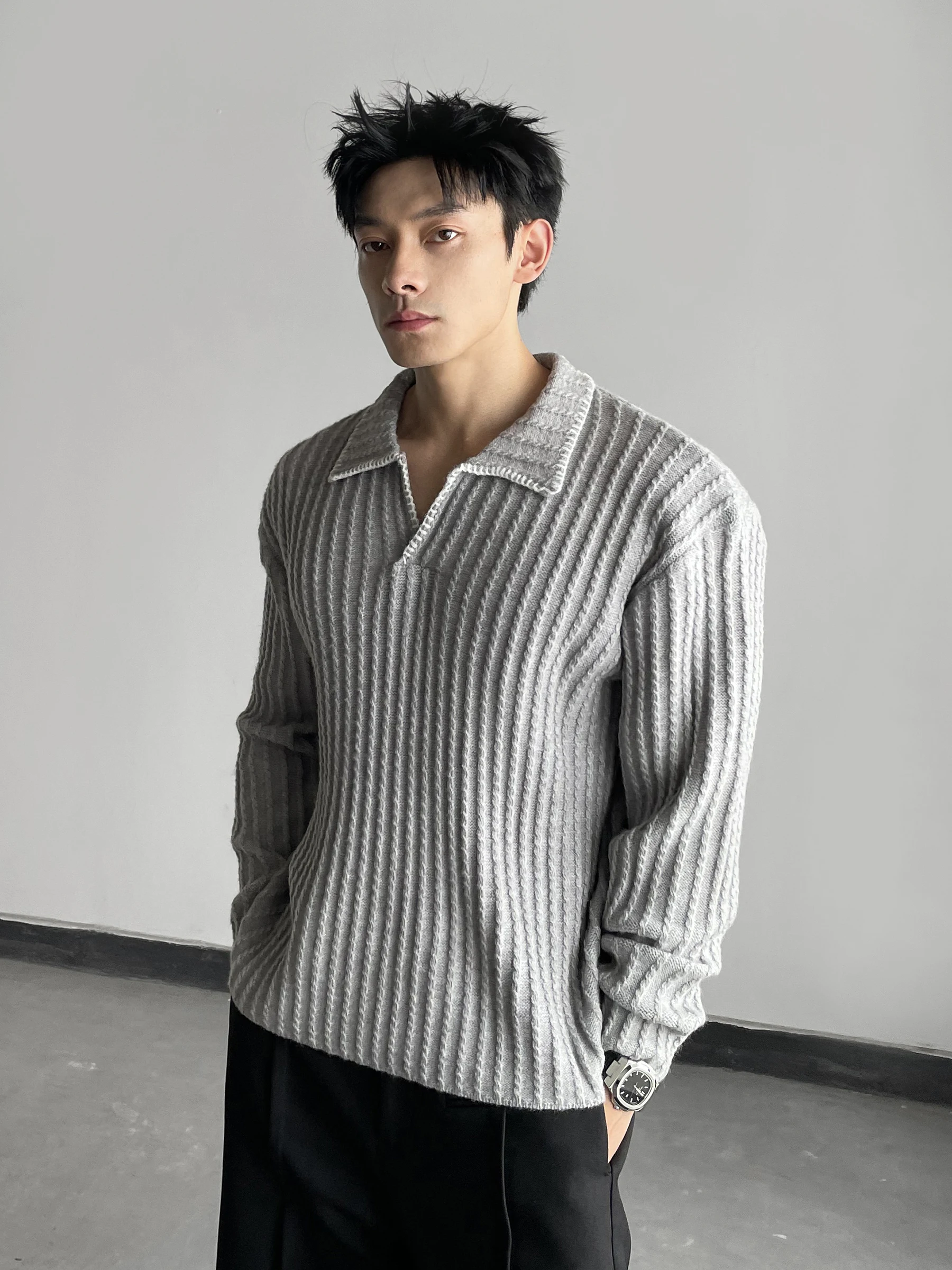 

Day Ny Hand Sewn Wheat Ear Pattern Long Sve V Ne irt ex Casual Vintage Knitted Sweater Couple Hoodie