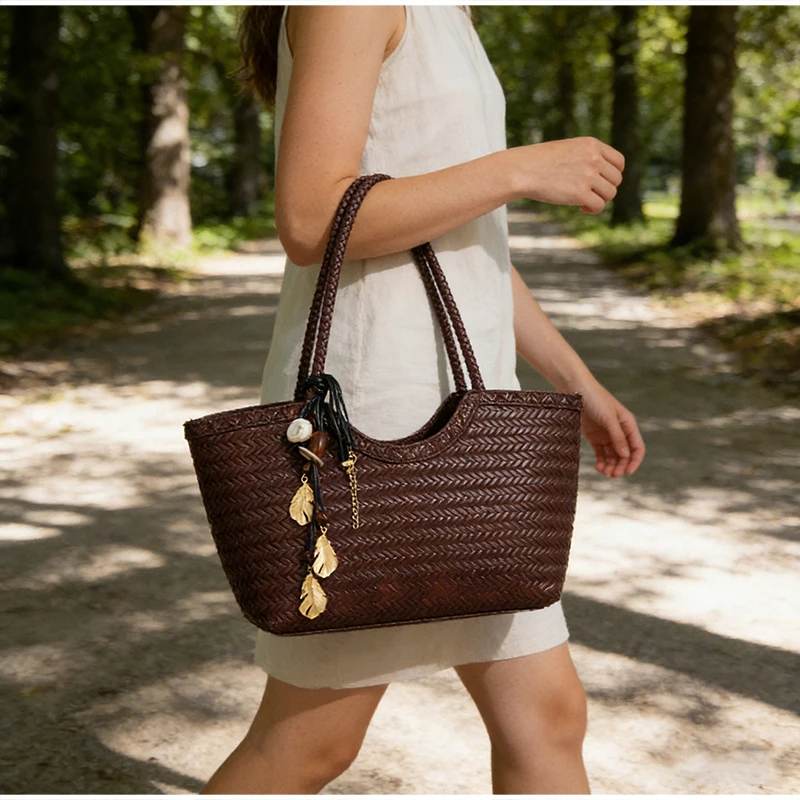 Borsa a spalla donna in paglia intrecciata borsa secchiello chic_voghion.com